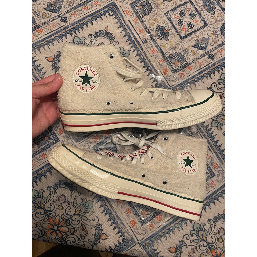 Converse Chuck 70 Sherpa High Top Cream Red Green 172048C Mens 9 Womens 10.5 - Picture 5 of 8